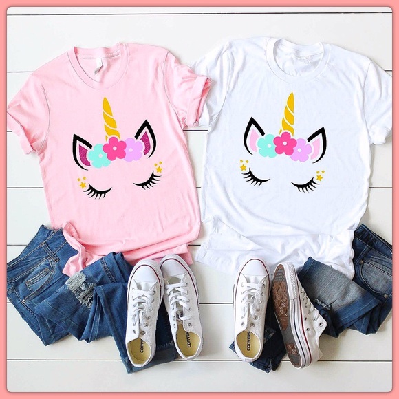 Other - Kid’s (White Shirt) Glitter Unicorn T-shirt tee
